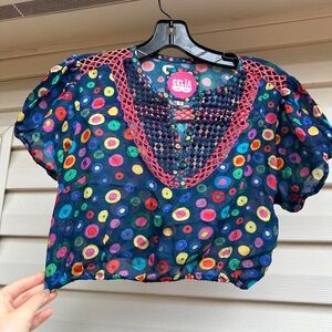 Celia B cropped mesh lace top   Size S, only worn once.